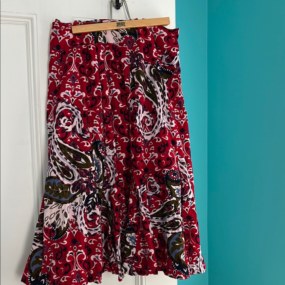 Paisley Red Skirt